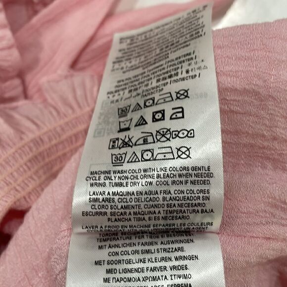 GUESS pink off shoulder cold shoulder ruched boho festival crop top XS - Picture 13 of 13